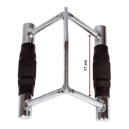 Rubber-Coated Close Grip Triangle Attachment for Lat Pulldown