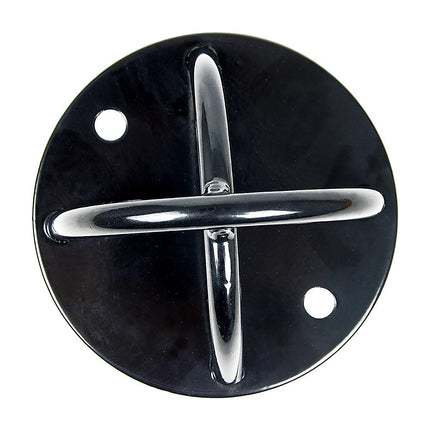 Pair of Black Wall Anchor Mounts for Battle Ropes and Suspension