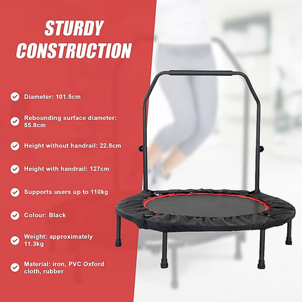 Mini Rebounder Trampoline with Adjustable Handle – Fitness Bounce Trainer
