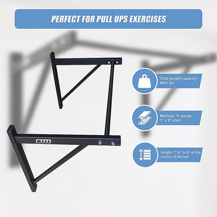 Wall Mounted Pull Up Bar – Heavy Duty Chin Up Station for Home Upper Body Training