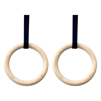 202mm Wooden Gymnastic Rings – Olympic Gym Strength Training & Fitness