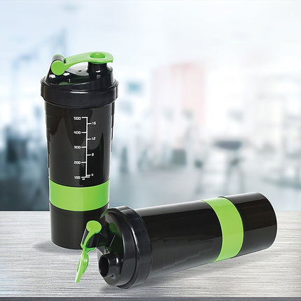 2x Protein Shaker Bottle Set – 3-in-1 Smart Blender Mixer Cup for Gym & Fitness
