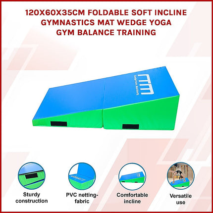 120x60x35cm Foldable Soft Incline Gymnastics Wedge Mat for Yoga & Balance Training