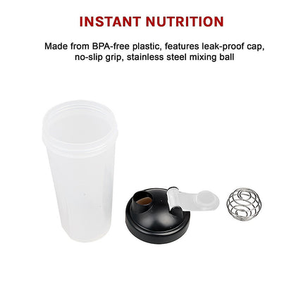 10x 700ml Protein Shaker Bottles – Gym Supplement Blender Mixer Shake Cups
