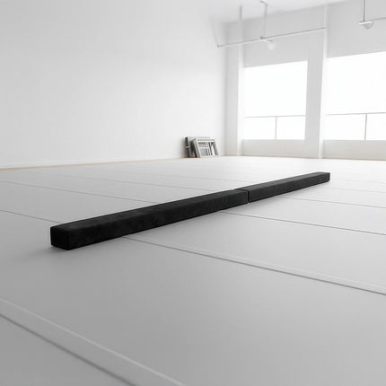 2.2m Gymnastics Folding Balance Beam Black Synthetic Suede