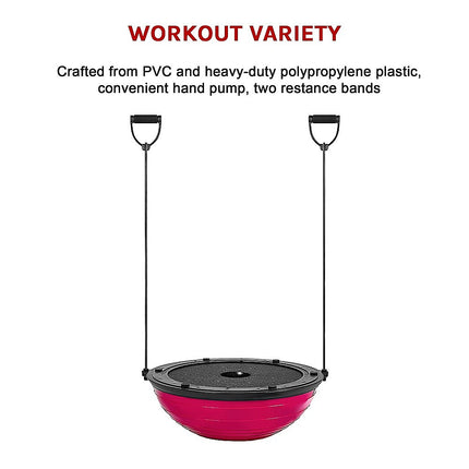 Yoga Balance Trainer Exercise Ball for Arm, Leg, Core Workout with Pump, 2 Resistance Bands
