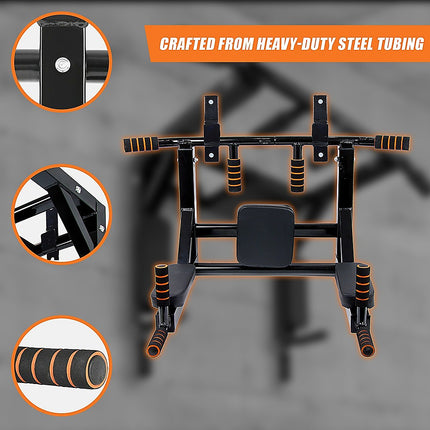 Heavy Duty Wall Mounted Power Station Pull Up Dip Knee Raise Bar