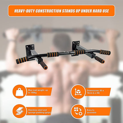 Heavy Duty Pull Up Bar Home Gym Chin Up Bar for Wall or Ceiling Mount