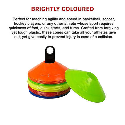 60 Pack Sports Training Discs Markers Cones Soccer AFL Exercise Personal Fitness