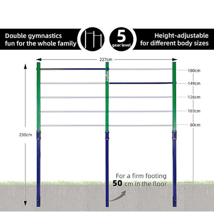 Double Outdoor Pull-Up Bar – Height Adjustable Gymnastics & Fitness Bar