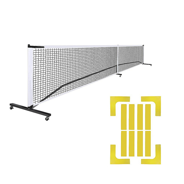Portable 6.7m Pickleball Net Set – Heavy Duty Metal Frame with Wheels