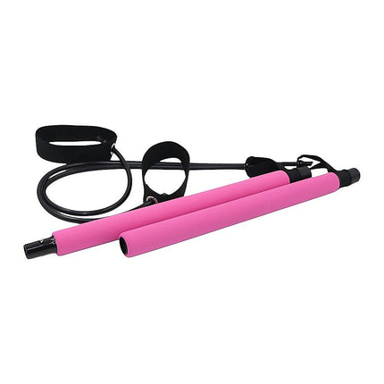 14pc Pilates Bar Kit with Resistance Bands & Belt – Home Fitness Pedal Puller