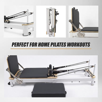 Folding Pilates Reformer Machine – Home Workout Bed for Full Body Fitness Training