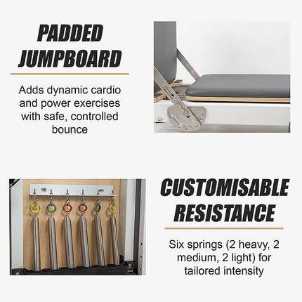 Folding Pilates Reformer Machine – Home Workout Bed for Full Body Fitness Training
