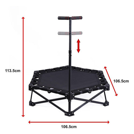 Foldable Fitness Trampoline with Handle Compact Folding Rebounder