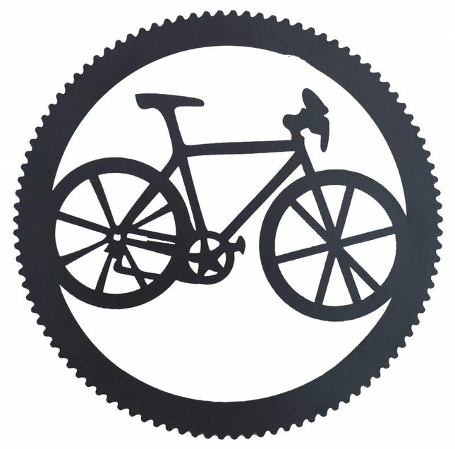 Round Bike And Cog Metal Wall Art 45x45cm