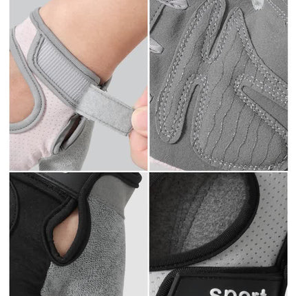 M Black Silicone Padded Workout Gloves - Non-Slip Weightlifting Gloves for Enhanced Grip and Palm Protection