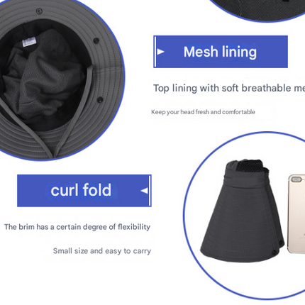 Black Wide Brim Sun Protection Hat with Face Shield - Adjustable for Ultimate UV Protection