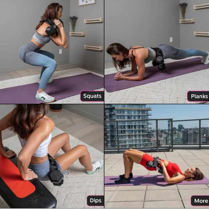 Black Portable Hip Thrust and Glute Training Belt - Adjustable Weightlifting Support Strap(Dumbbells not included)