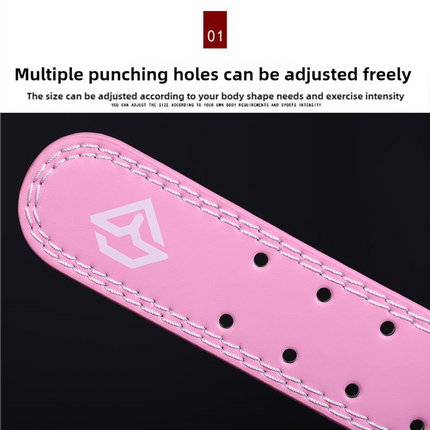 Size M Pink Professional Weightlifting Belt with Sponge Padding for Deep Squat and Deadlift - Men and Women Fitness Support