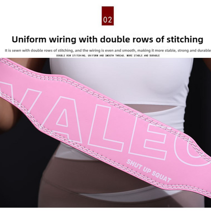 Size M Pink Professional Weightlifting Belt with Sponge Padding for Deep Squat and Deadlift - Men and Women Fitness Support