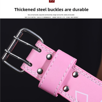 Size M Pink Professional Weightlifting Belt with Sponge Padding for Deep Squat and Deadlift - Men and Women Fitness Support