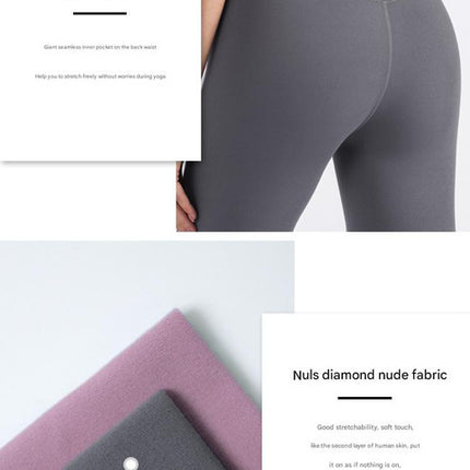 Size M Black High-Waisted Seamless Yoga Pants for Women - Tummy Control, Butt Lifting & Back Waistband Pocket