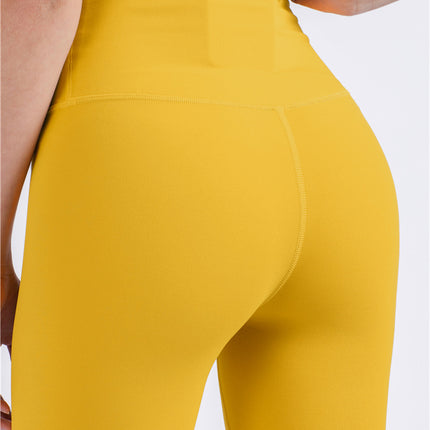 Size M Black High-Waisted Seamless Yoga Pants for Women - Tummy Control, Butt Lifting & Back Waistband Pocket