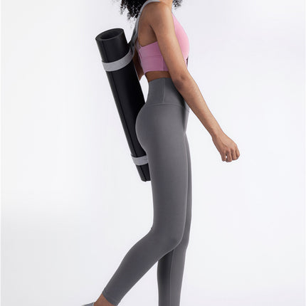 Size M Black High-Waisted Seamless Yoga Pants for Women - Tummy Control, Butt Lifting & Back Waistband Pocket