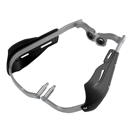 Professional Universal Motorcycle Handguards for Honda CC110 Cross Cub - Heavy Duty Aluminum Alloy Anti-Collision Brush Guards, Carbon Fiber Style Handlebar Protectors for Dirt Bikes and Off-Road Motorcycles - 1 Pair—Black