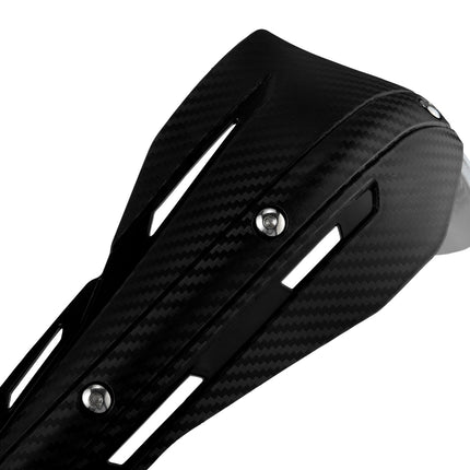 Professional Universal Motorcycle Handguards for Honda CC110 Cross Cub - Heavy Duty Aluminum Alloy Anti-Collision Brush Guards, Carbon Fiber Style Handlebar Protectors for Dirt Bikes and Off-Road Motorcycles - 1 Pair—Blue