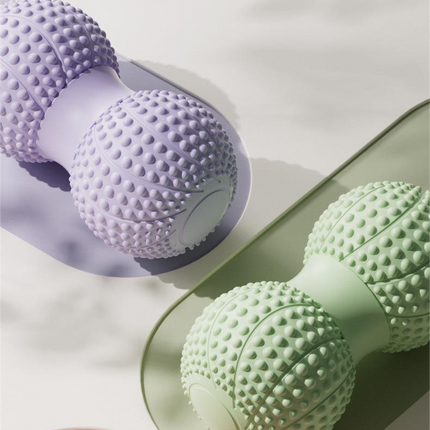 Black 2pcs Fascia Ball Foot Arch Massager Peanut Ball for Muscle Relaxation, Deep Tissue Release, Yoga Massage 6.5*6.5*13CM