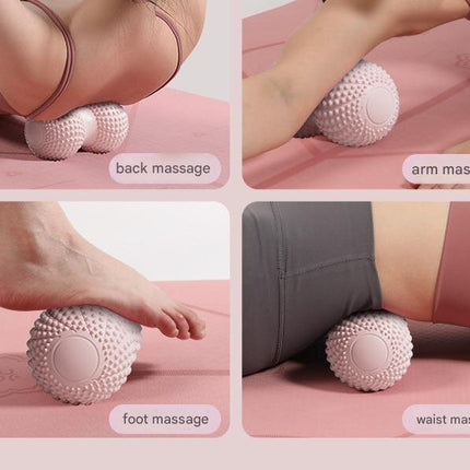 Black 2pcs Fascia Ball Foot Arch Massager Peanut Ball for Muscle Relaxation, Deep Tissue Release, Yoga Massage 6.5*6.5*13CM