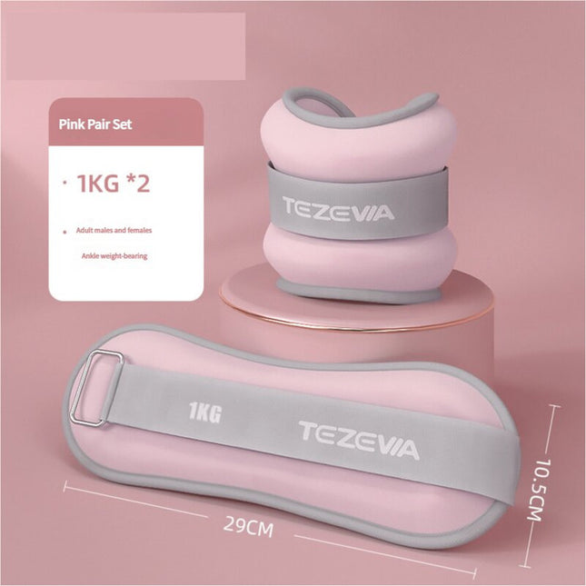Pink Adjustable Weighted Leg & Wrist Sandbag Set – 1kg Each for Fitness, Running, and Dance Training