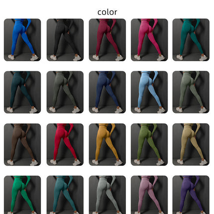 Size L Claret Red Seamless High-Waisted Yoga Pants for Women - Lift Workout Leggings for Running, Gym, and Fitness