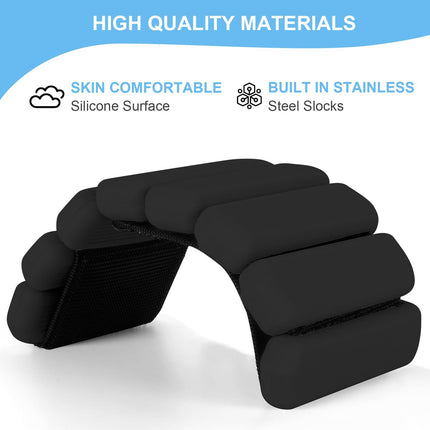 White Adjustable Silicone Wrist & Ankle Weights - 2lb Pair (900g) | Comfortable Fitness Resistance Bands for Workout, Running, Training