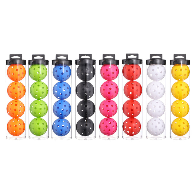 2 Tubes Pink Outdoor Pickleball Balls 4-Pack - Durable 40-Hole Design with Carry Tube(8 balls in total)