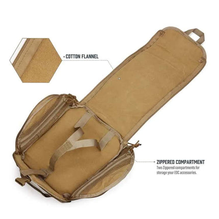 Grey Tactical Helmet Bag & Utility Pouch - Padded MOLLE Gear Storage Carrier