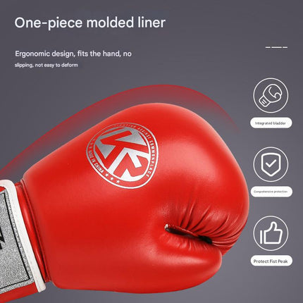 Black And Silver Durable 10oz PU Leather Boxing Gloves - Padded & Ventilated for Training