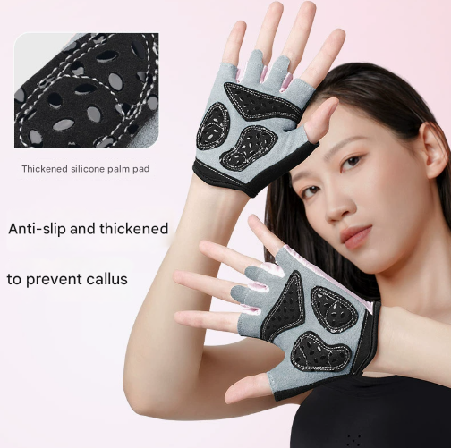 L Black Men's Summer Cycling Gloves - Breathable Half-Finger Non-Slip Fitness Training Gloves for Weightlifting