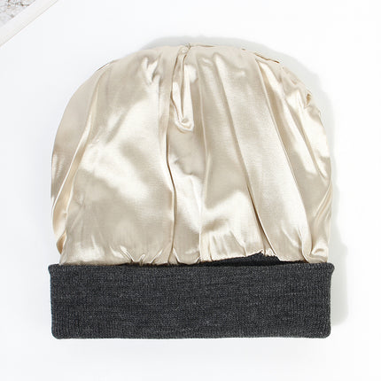 Premium Warm Beanie with Silk Satin Lining(Purple)