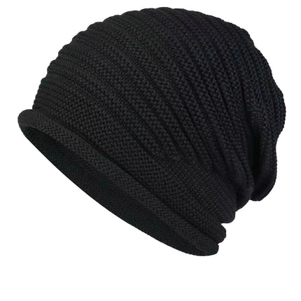 Black Warm & Stylish Women's Knitted Beanie Hats (3-Pack) - Perfect for Cold Weather Comfort