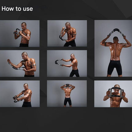 Gray black Adjustable U-Shaped Arm Exerciser - For Home Fitness Strength Training (40kg)