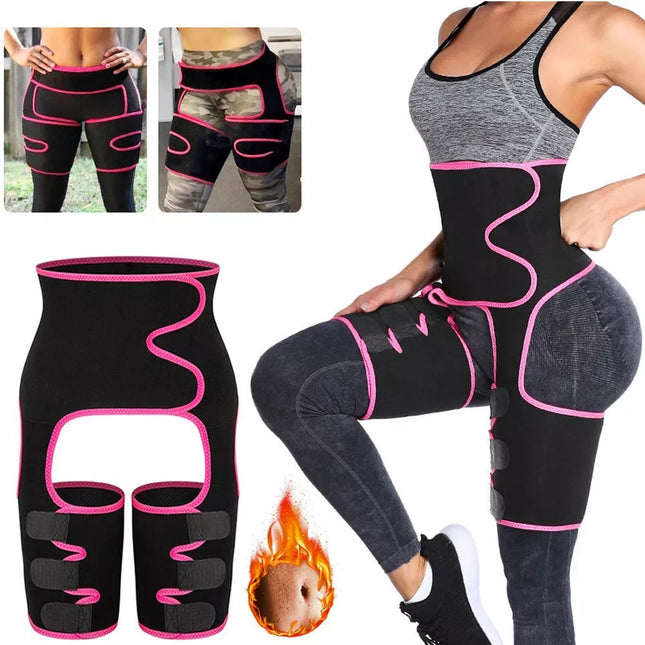 Pink Women's 3-in-1 Body Shaper: Waist Cincher, Thigh Slimmer, Glute Lifter - Workout Gear (Size : XXL/XXXL)