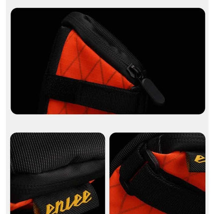Orange And Black Water-Resistant Bicycle Saddle Bag - 1.3L Reflective Seat Pack for Road & Mountain Bikes