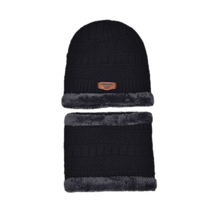 Dark Blue Men's 5-Piece Winter Essentials Set -  Lined Beanie Hat, Neck Warmer, Touchscreen Gloves & 2 Pairs Thermal Socks