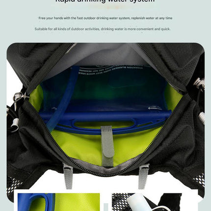 Red Lightweight 16L Outdoor Cycling & Hiking Backpack - Water-Repellent Nylon Daypack with Reflective Strips
