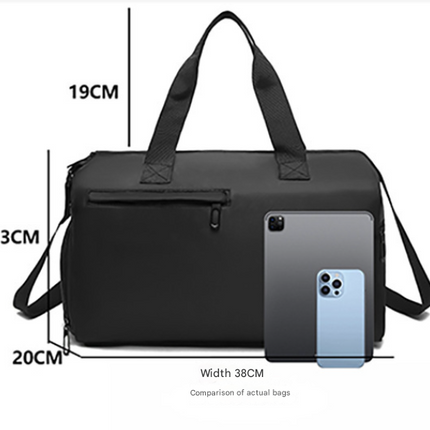 Black Men's Large Capacity Sports Duffel Bag with Wet/Dry Separation Pocket - Travel & Gym Tote