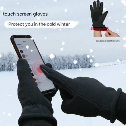 S Purple Warm Windproof Touchscreen Gloves - Anti-Slip Grip for Winter Cycling & Outdoor Sports