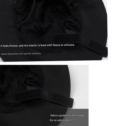 Rose Red Autumn-Winter Waterproof Sun Hat with Fleece Lining and Wide Brim